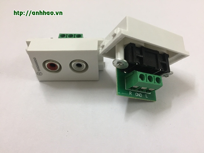 Nhân ổ cắm Audio Jack 3.5 đầu hoa sen lắp âm tường, âm sàn